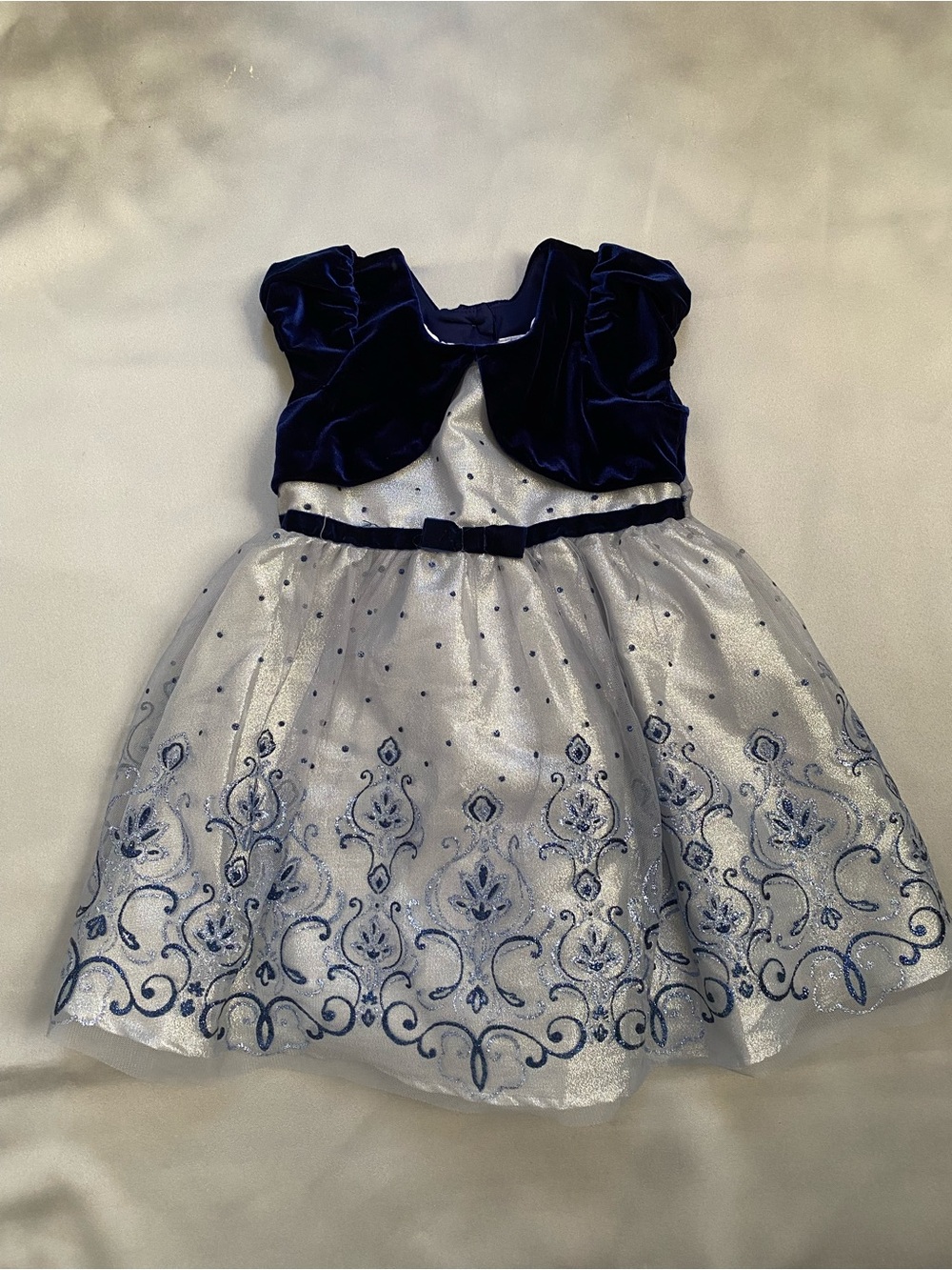 Jona Michelle Girls Navy Blue Glitters Fit & Flare Dress 4T Velvet